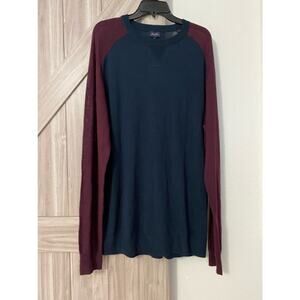 NWT Good man brand navy in burgundy lightweight sweater XXL